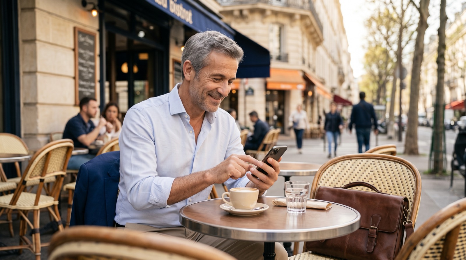 Recommander un contact depuis son téléphone en terrasse