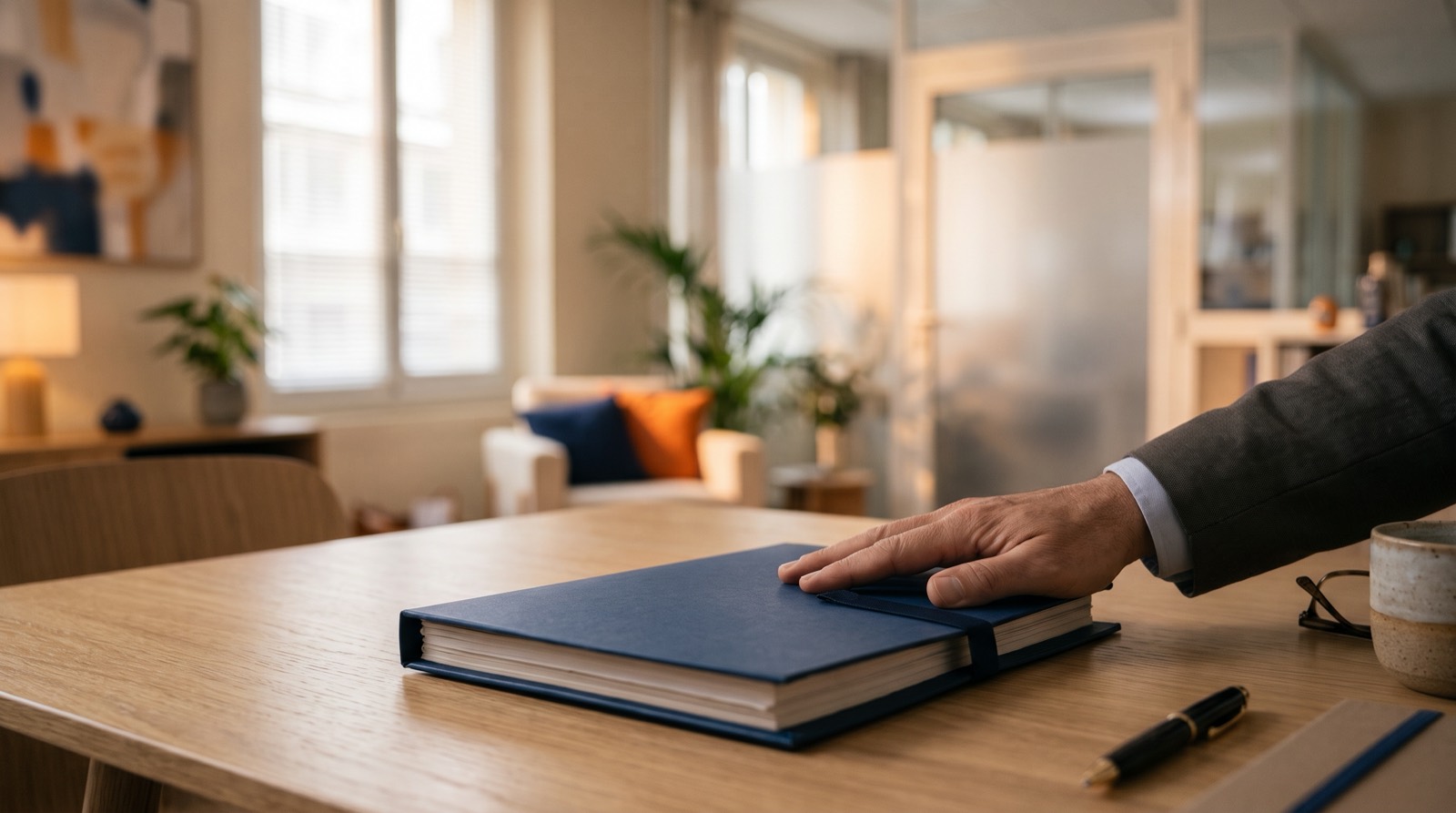 Dossier confidentiel posé sur un bureau